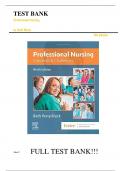 Test Bank For Professional Nursing 9th Edition by Beth Black||ISBN NO:10,0323551130||ISBN NO:13,978-0323551137||All Chapters||Complete Guide A+