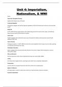 Unit 4: Imperialism, Nationalism, & WWI REVIEWED 2023-2024