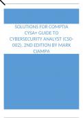Solutions For CompTIA CySA+ Guide to Cybersecurity Analyst (CS0-002), 2nd Edition by Mark Ciampa.docx