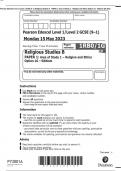 Pearson Edexcel Level 1/Level 2 GCSE (9–1) Religious Studies B PAPER 1: Area of Study 1 – Religion and Ethics Option 1G – Sikhism QP 2023