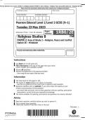 Pearson Edexcel Level 1/Level 2 GCSE (9–1) Religious Studies B PAPER 2: Area of Study 2 – Religion, Peace and Conflict Option 2E – Hinduism QP 2023