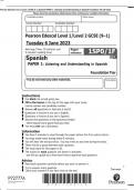 Pearson Edexcel Level 1/Level 2 GCSE (9–1) Spanish PAPER 1: Listening and Understanding in Spanish Foundation Tier QP 2023