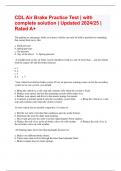 CDL Air Brake Practice Test &vert; with complete solution &vert; Updated 2024&sol;25 &vert; Rated A&plus;