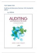 TEST BANK FOR: Auditing and Assurance Services 14th (fourteenth) edition  by: ARENA