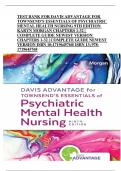 TEST BANK FOR DAVIS ADVANTAGE FOR TOWNSEND’S ESSENTIALS OF PSYCHIATRIC MENTAL HEALTH NURSING 9TH EDITION KARYN MORGAN CHAPTERS 1-32 | COMPLETE GUIDE NEWEST VERSION CHAPTERS 1-32 | COMPLETE GUIDE NEWEST VERSION ISBN 10;1719645760/ ISBN 13; 9781719645768 