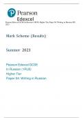 Pearson Edexcel GCSE In Russian (1RU0) Higher Tier Paper 04: Writing in Russian MS  2023
