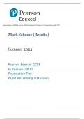 Pearson Edexcel GCSE In Russian (1RU0) Foundation Tier Paper 04: Writing in Russian MS 2023