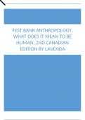 Test Bank Anthropology, What Does it Mean to Be Human, 2nd Canadian Edition by Lavenda.docx