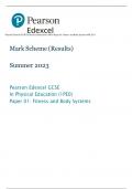 Pearson Edexcel GCSE In Physical Education (1PE0) Paper 01: Fitness and Body Systems MS 2023