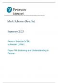 Pearson Edexcel GCSE In Persian &lpar;1PN0&rpar; Paper 1H&colon; Listening and Understanding in Persian MS 2023