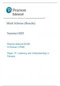 Pearson Edexcel GCSE In Persian &lpar;1PN0&rpar; Paper 1F&colon; Listening and Understanding in Persian MS 2023
