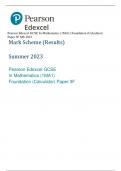 Pearson Edexcel GCSE In Mathematics (1MA1) Foundation (Calculator)  Paper 3F MS 2023