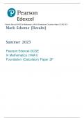 Pearson Edexcel GCSE In Mathematics (1MA1)Foundation (Calculator) Paper 2F MS 2023