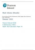 Pearson Edexcel GCSE In Mathematics (1MA1) Higher (Non-Calculator)  Paper 1H MS 2023