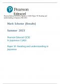 Pearson Edexcel GCSE In Japanese (1JA0) Paper 3F: Reading and  understanding in Japanese MS 2023