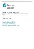 Pearson Edexcel GCSE In Gujarati (1GU0/4H) Paper 4: Writing (Higher Tier) MS 2023