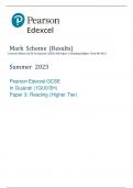 Pearson Edexcel GCSE In Gujarati (1GU0/3H) Paper 3: Reading (Higher Tier) MS 2023