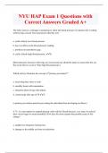 NYU HAP Exam 1 Questions with  Correct Answers Graded A&plus; 