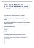 Giving Quality Presentations Practice Quiz Questions With Correct Answers&period;
