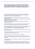 Intermediate Accounting Final Exam Questions With Complete Solutions&period;