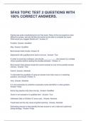 SFAS TOPIC TEST 2 QUESTIONS WITH 100&percnt; CORRECT ANSWERS&period;