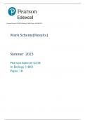 Pearson Edexcel GCSE In Biology (1BI0) Paper 1H MS 2023