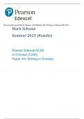 Pearson Edexcel GCSE In Chinese (1CN0)Paper 4H: Writing in Chinese MS 2023