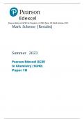 Pearson Edexcel GCSE In Chemistry (1CH0) Paper 1H Mark Scheme 2023