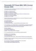 Paramedic CCT Exam With 100&percnt; Correct Answer 2024