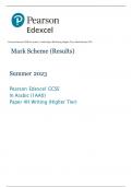 Pearson Edexcel GCSE In Arabic (1AA0) Paper 4H Writing (Higher Tier) Mark Scheme 2023