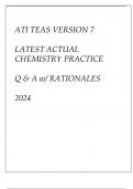 ATI TEAS VERSION 7 LATEST ACTUAL CHEMSITRY PRACTICE Q & A WITH RATIONALES 2024