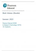 Pearson Edexcel GCSE In Design & Technology (1DT0) 1D: Systems Mark Scheme 2023