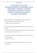 NURS 6501 ADVANCED  PATHOPHYSIOLOGY MIDTERM EXAM  WITH 100&percnt; CORRECT ANSWER  &lpar;VERIFIED ANSWERS&rpar; &vert; LATEST  UPDATE &vert; ALREADY GRADED A&plus;  WALDEN UNIVERSITY