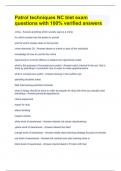 Patrol techniques NC blet exam questions with 100&percnt; verified answers