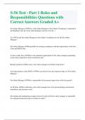 S-56 Test - Part 1 Roles and  Responsibilities Questions with  Correct Answers Graded A&plus; 