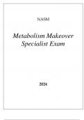 NASM METABOLISM MAKEOVER SPECIALIST EXAM WITH RATIONALES 2024