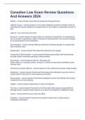 Canadian Law Exam Review Questions And Answers 2024