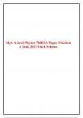 AQA A-level Physics 7408/3A Paper 3A June 2023 Mark Scheme