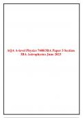 AQA A-level Physics 7408/3BA Paper 3BA June 2023
