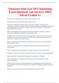 Tennessee State Law Of Cosmetology Exam Questions and Answers 100&percnt;  Solved Graded A&plus; 