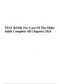 TEST BANK For Care Of The Older Adult Complete All Chapters 2024
