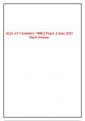 AQA AS Chemistry 7404/2 Paper 2 June 2023 Bundled Together with Mark Scheme