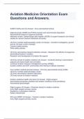 Aviation Medicine Orientation Exam Questions and Answers