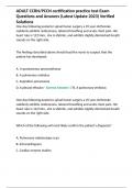 ADULT CCRN&sol;PCCN certification practice test Exam Questions and Answers &lpar;Latest Update 2023&rpar; Verified Solutions