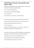 Alaska Drivers Permit exam questions and answers 2023