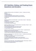 ATI- Nutrition&comma; Eating&comma; and Feeding Exam Questions and Answers