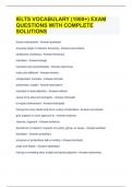 IELTS VOCABULARY (1000+) EXAM QUESTIONS WITH COMPLETE SOLUTIONS