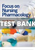 Test Bank Focus on Nursing Pharmacology 8th Edition by Amy Karch - Chapter1-50  (Complete Guide Rated A+)