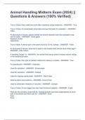 Animal Handling Midterm Exam &lpar;2024&rpar; &vert;&vert; Questions & Answers &lpar;100&percnt; Verified&rpar;