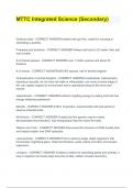 MTTC Integrated Science &lpar;Secondary&rpar; Exam Questions and Answers